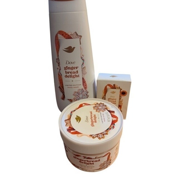 Dove Other - Dove Gingerbread Delight Limited Edition Body Wash‎ Scrub and Beauty Bar Set